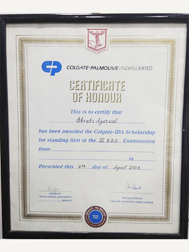 Certificate of honour Mission Smile