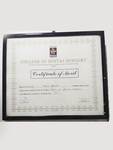 Certificate for Oral health experts in Ballygunge