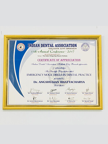 Certificate from Indian Dental Association