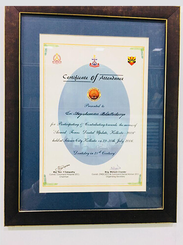 Certificate for Ballygunge Dental Clinic